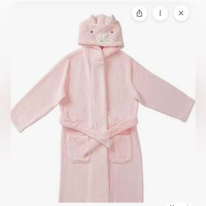 Pottery Barn Kids Pink Cat Hooded girls dressing gown Age 8/10